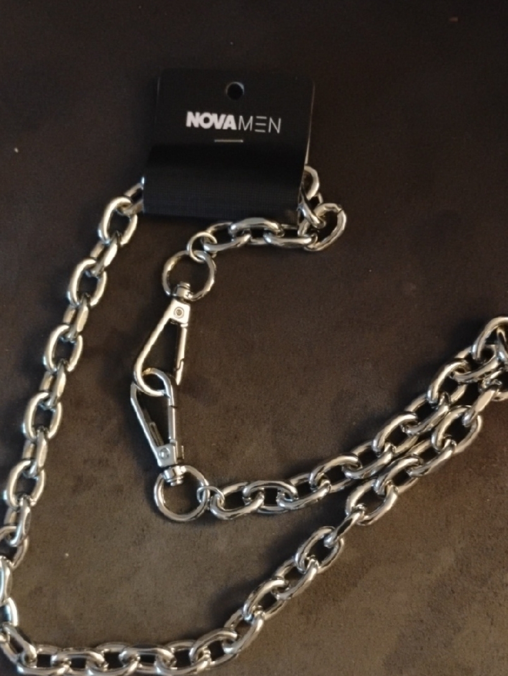 Fashion Nova Silver Chain Key & Wallet Lanyard